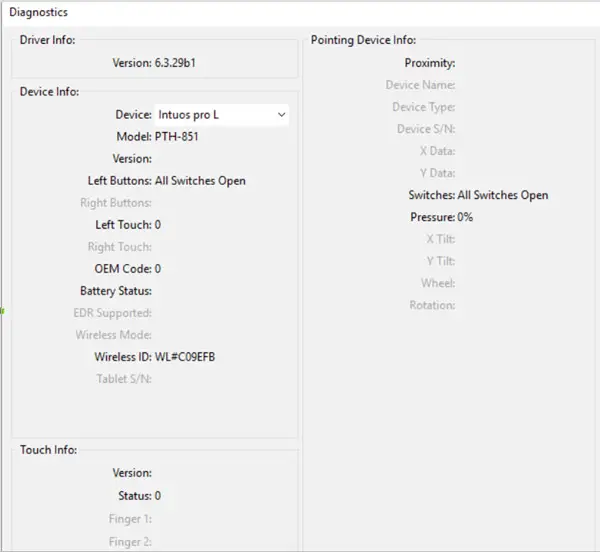 touch strip diagnosis window