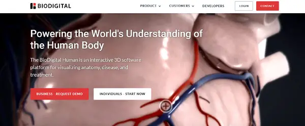 screenshot of biodigital